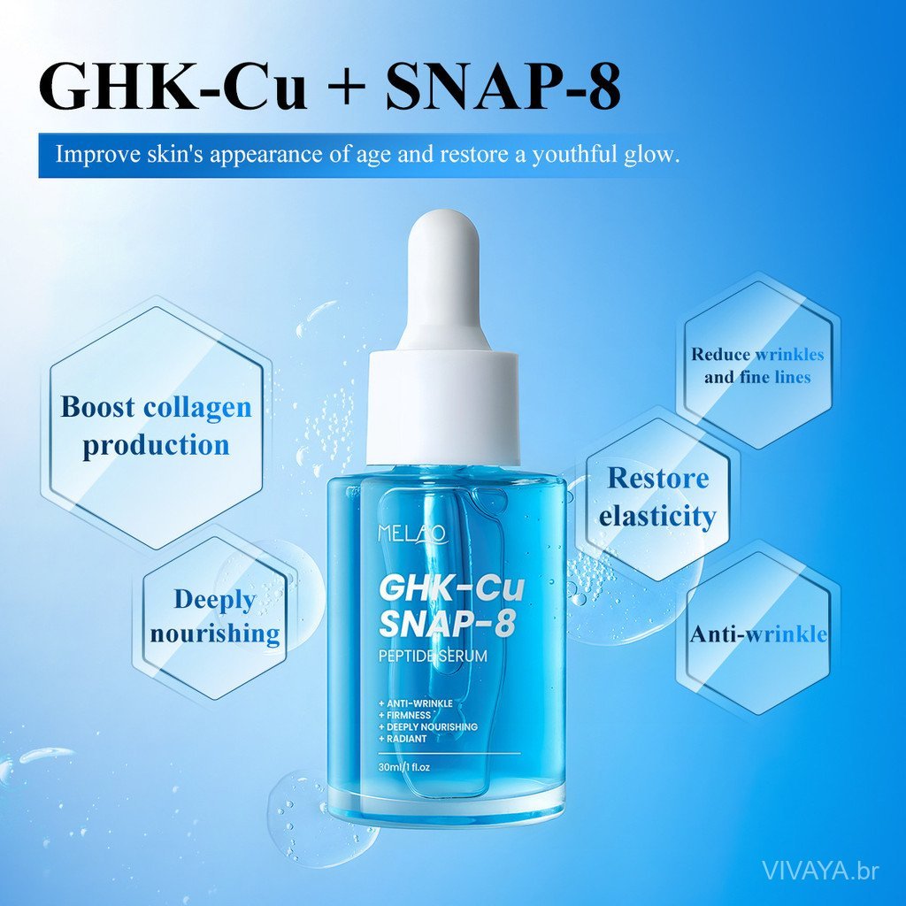 Essência de Peptídeo de Cobre Azul Ghk Cu SNAP-8 Solução Original Reparadora Essência Facial Firmadora Hidratante