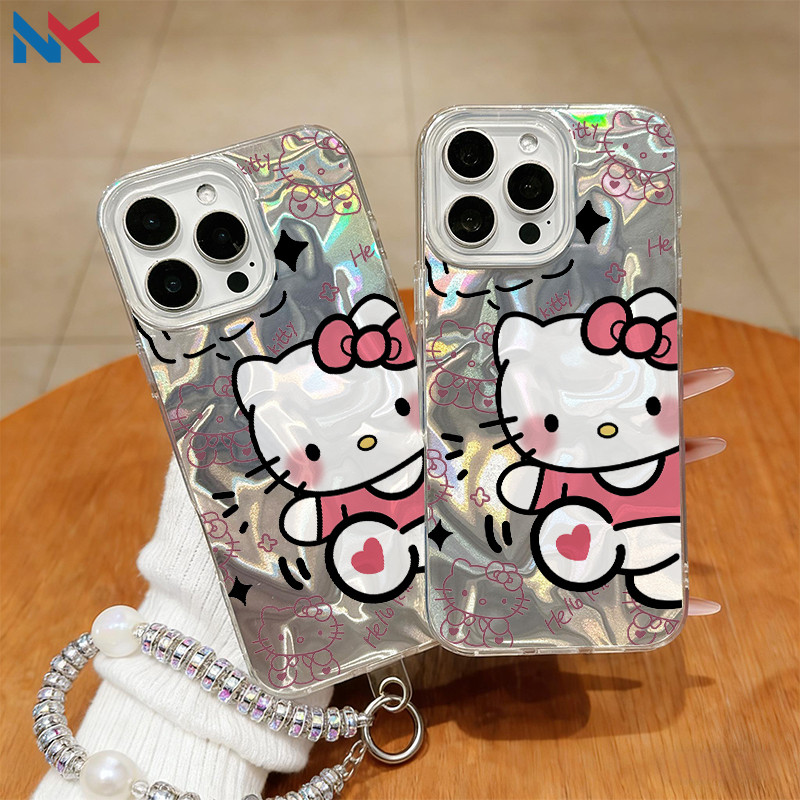 Capa Para Samsung A16 A15 A56 A36 A55 5G A54 A14 A05S A34 A35 A32 A13 A04E Ondas De Água Olá Kitty Caso De Telefone NKca