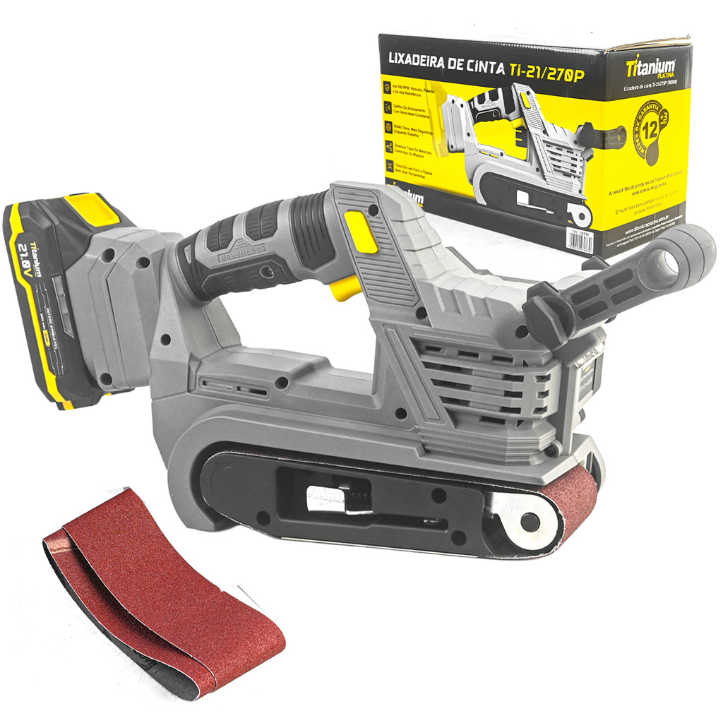 Lixadeira de Cinta a bateria 21V Titanium TI-21/270P em Oferta na Shopee