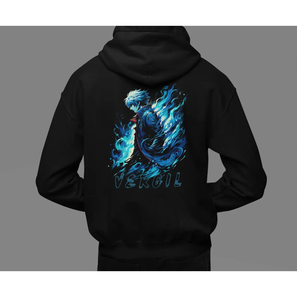Moletom Canguru Estampado Vergil Fogo Azul Streetwear Casaco Flanelado 100% Algodão Envio Rápido Spyke Shop