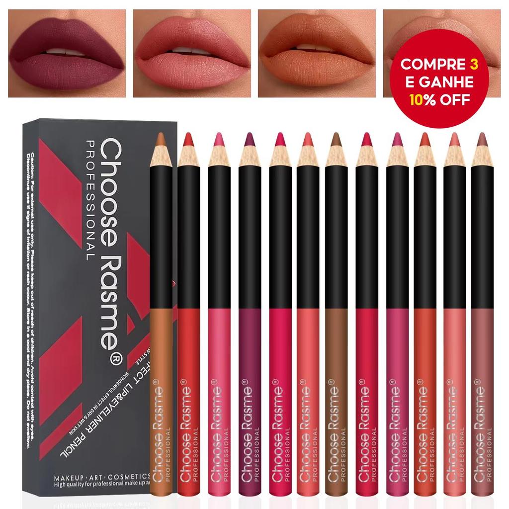 Conjunto De 12 Lápis Labial Mate Resistente À Água, Fácil De Maquiar em Oferta na Shopee