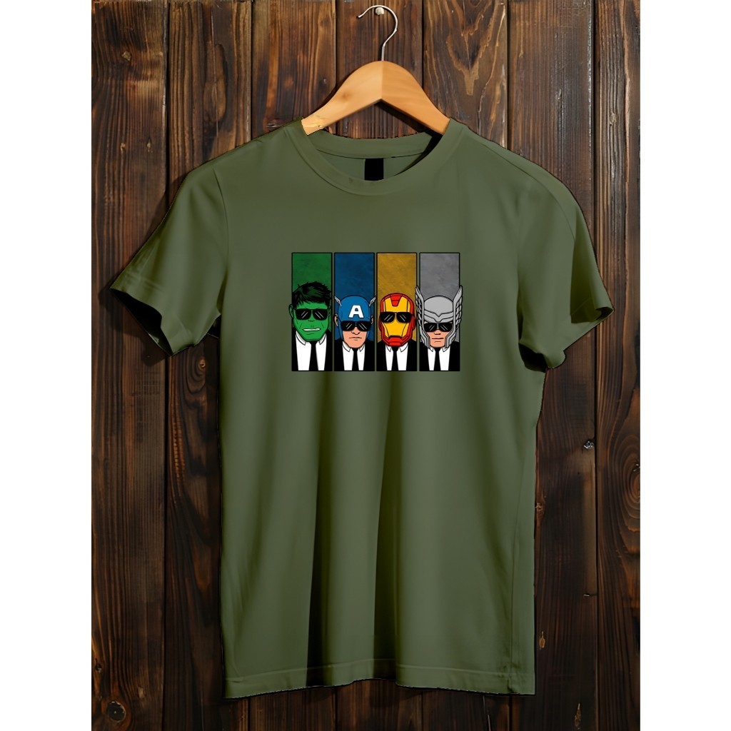 Camiseta Marvel Personagens Herois Camisa Criativa Estilo Mib Hulk Capitão America Homem de Ferro Thor Envio Rapido