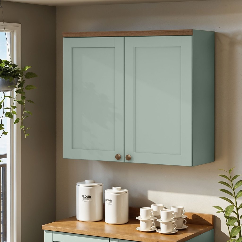 Armário Aéreo Para Cozinha 2 Portas Provençais Iluminata  Verde Mint em Oferta na Shopee