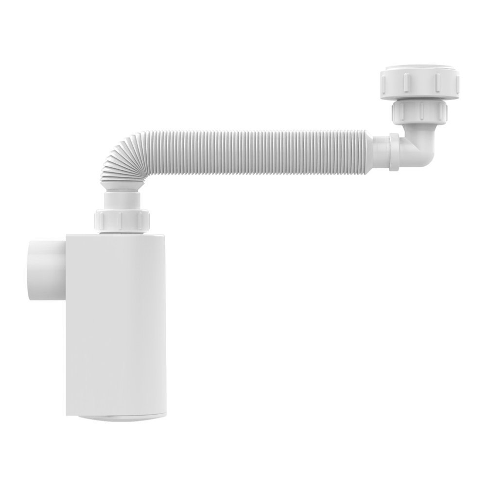 Sifão Copo De Parede Sanfonado Universal Blukit Branco