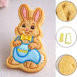CORTADOR COM CARIMBO COELHO PÁSCOA (BLUE STAR) (CHOCO)