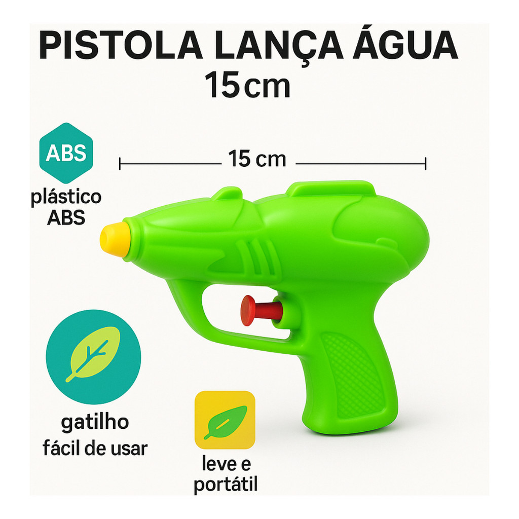 Brinquedo Pistola Lança Água Infantil 15cm Verão Praia Piscina – Kit Variável 1/3/5/10 em Oferta na Shopee