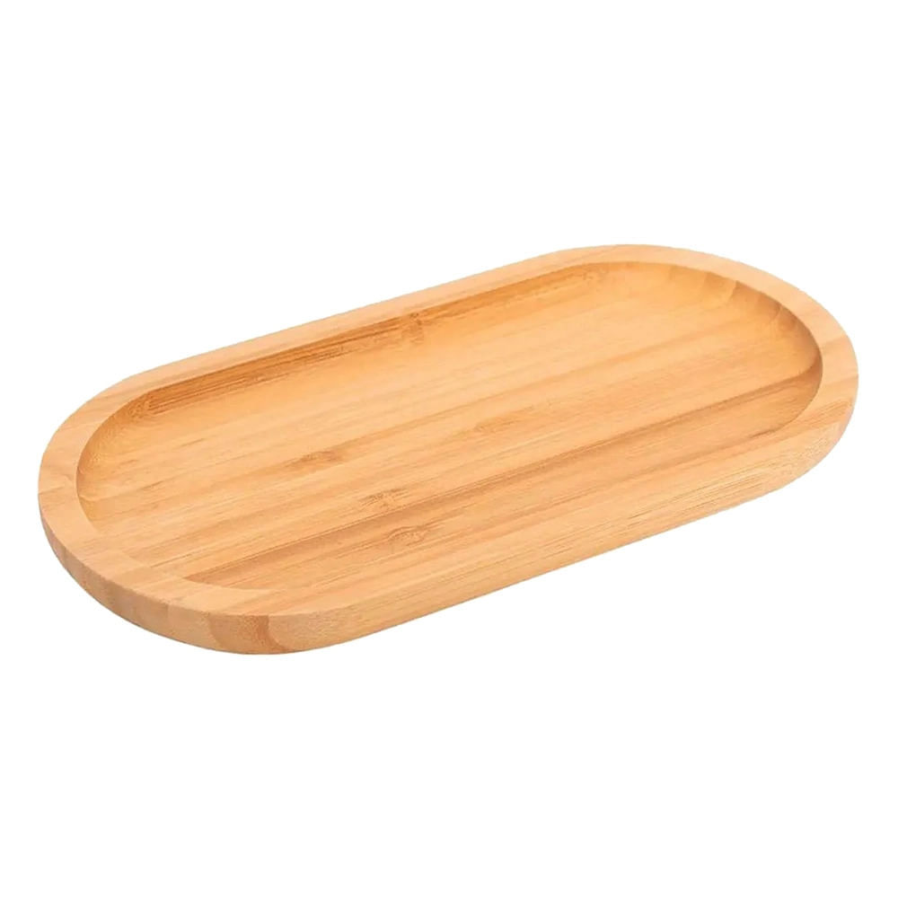 Bandeja Cazza em Bambu Oval 33cm em Oferta na Shopee