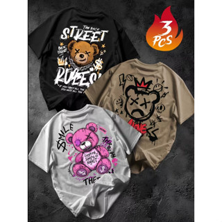 Kit 3 Camiseta Masculina e Feminina Streetwear Combo De Camisa Unissex em Oferta na Shopee