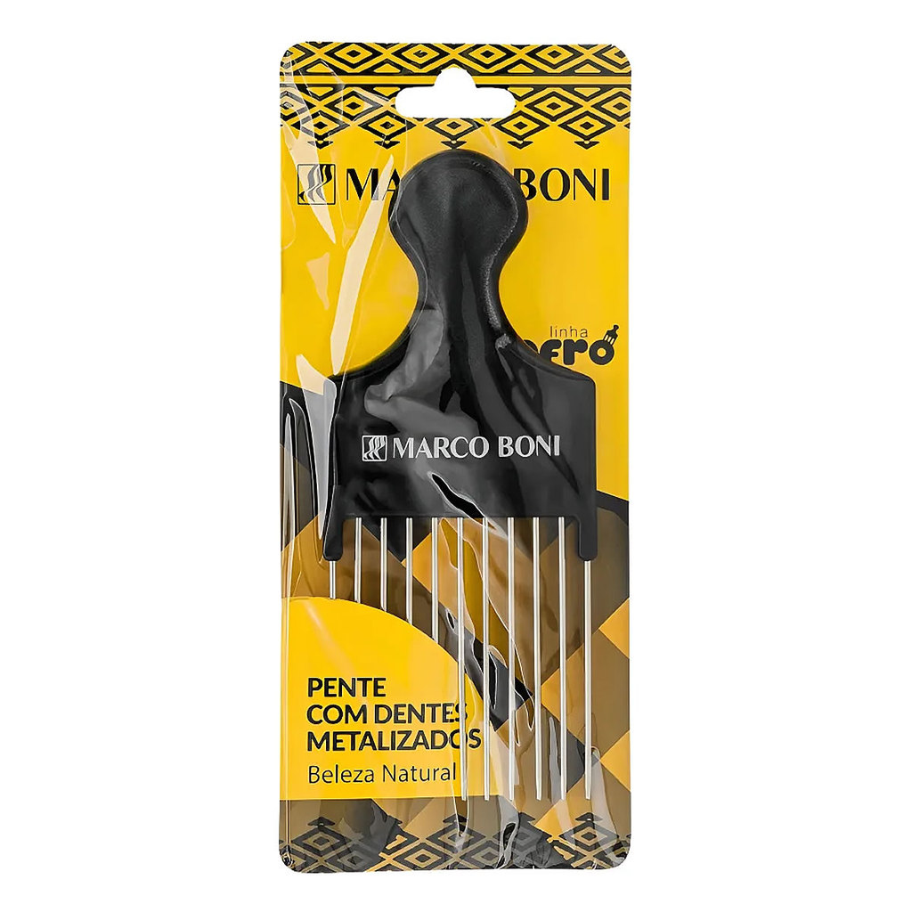 Pente Afro Marco Boni com Dentes em Metal em Oferta na Shopee