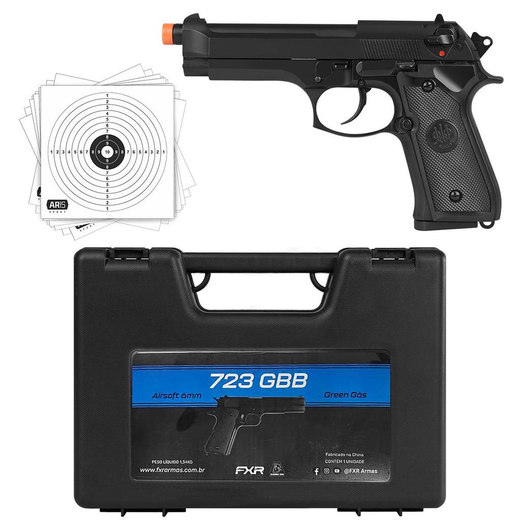 Pistola Airsoft M92 GBB Blowback 6mm 310 fps Double Bell