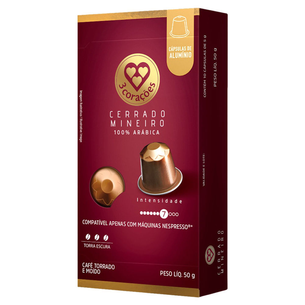 Café 3 Corações Expresso Cerrado Mineiro 10 Cápsulas de 5g Cada em Oferta na Shopee