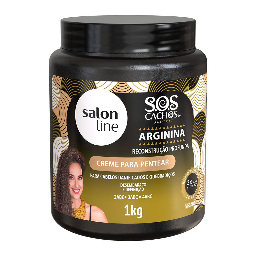 Creme para Pentear Salon Line S.O.S Cachos Arginina 1kg em Oferta na Shopee