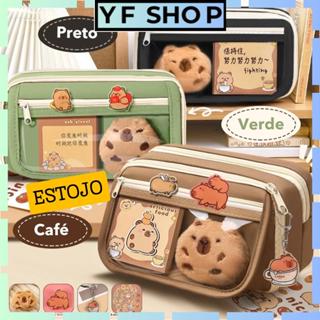 (Adesivo gratuito incluído) DIBEE Estojo transparente grande - Estojo de lona impermeável estilo coreano em Oferta na Shopee