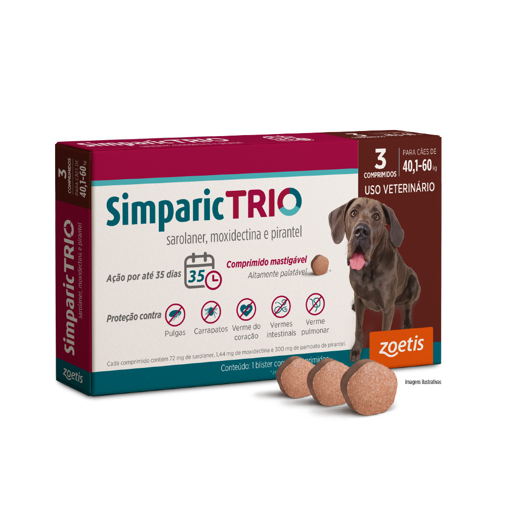Simparic Trio 12mg (40,1 A 60kg) 3 Comprimidos em Oferta na Shopee