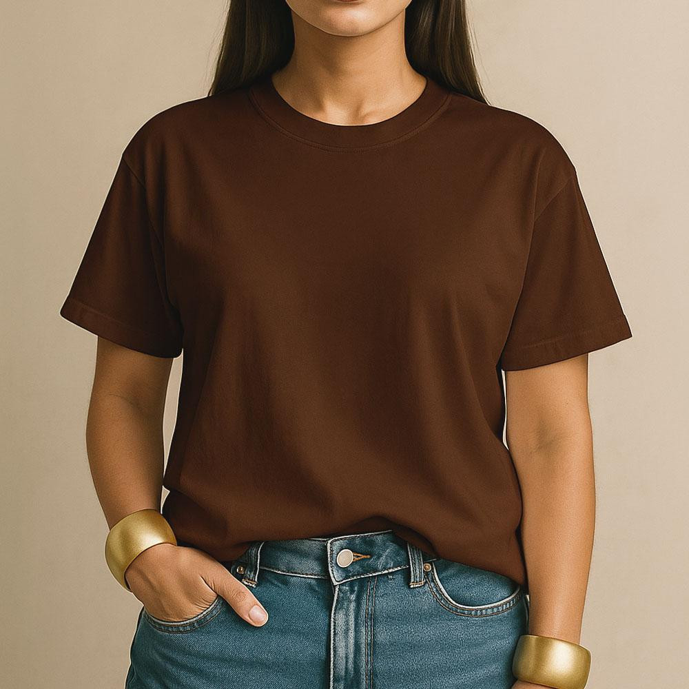 Camiseta Feminina Básica 100% Algodão Cores Premium Moda Casual Diária Trabalho Academia Streetwear