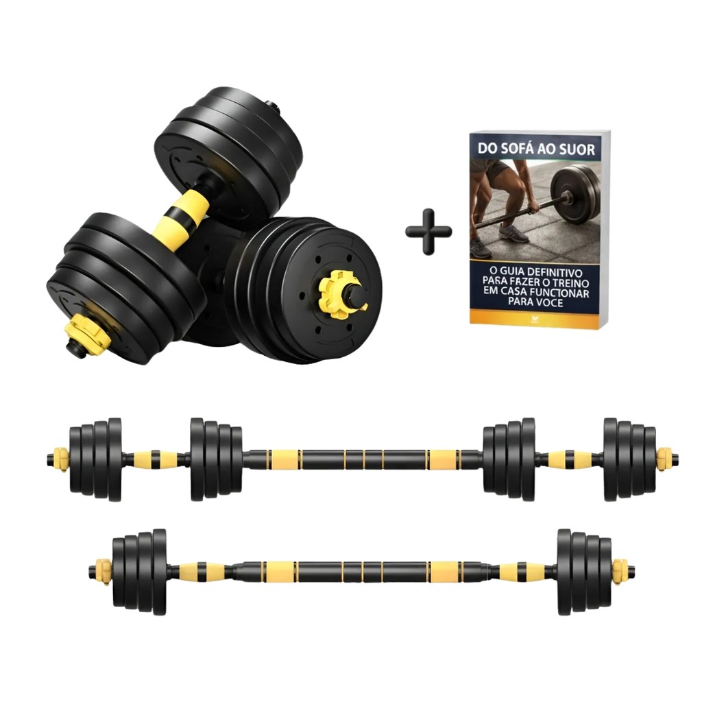 Kit Halteres Ajustável até 20kg + Ebook