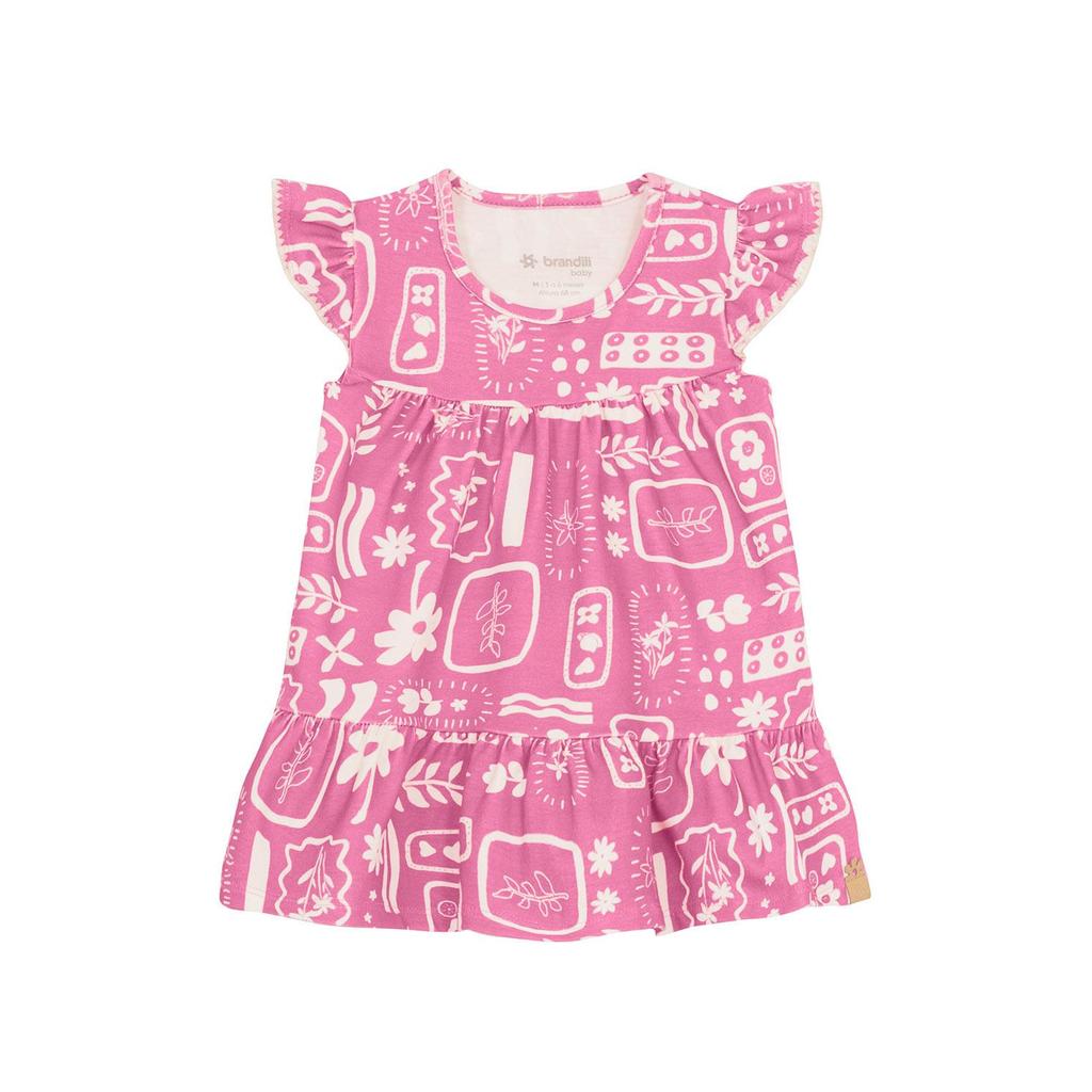 Vestido bebê menina colorido Brandili Baby em Oferta na Shopee