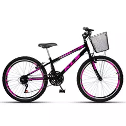 Bicicleta 24 Kls Aero V-Brake 21 Marchas Caixa Box Feminina