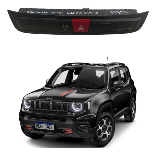 Botão Pisca Alerta Painel Jeep Renegade 2015 2016 2017 2018 Preto