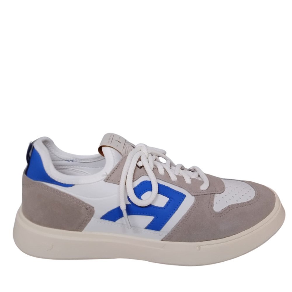 Tênis Masculino Type R Couro Reserva - Branco/Azul