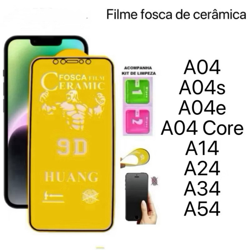 Película Fosca Cerâmica Flexível 9D Hidrogel Para samsung A54 A34 A24 A14 A04 A04s A04e Core