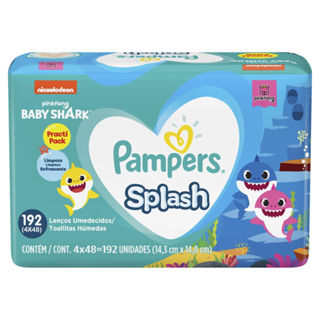 Lenços Umedecidos Pampers Splashers Baby Shark 192 Unidades em Oferta na Shopee