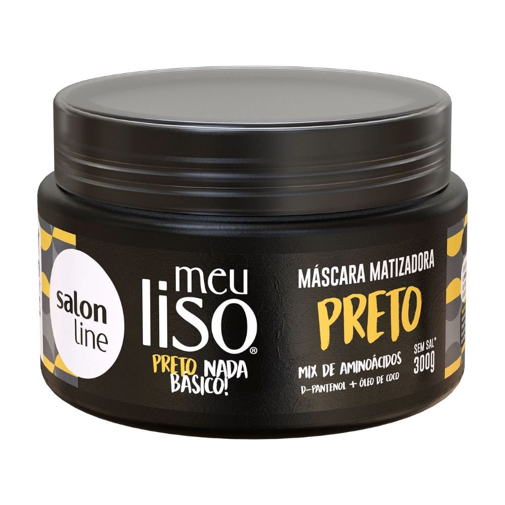 Máscara Matizadora Salon Line Meu Liso Preto Nada Básico 300g em Oferta na Shopee