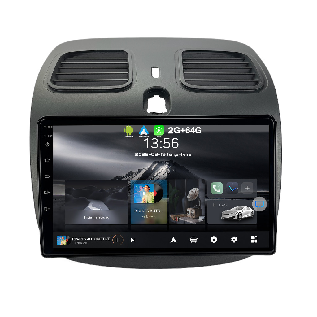 Kit Central Multimidia 9 Polegadas Android Fiat Grand Siena Palio Sporting Grafite