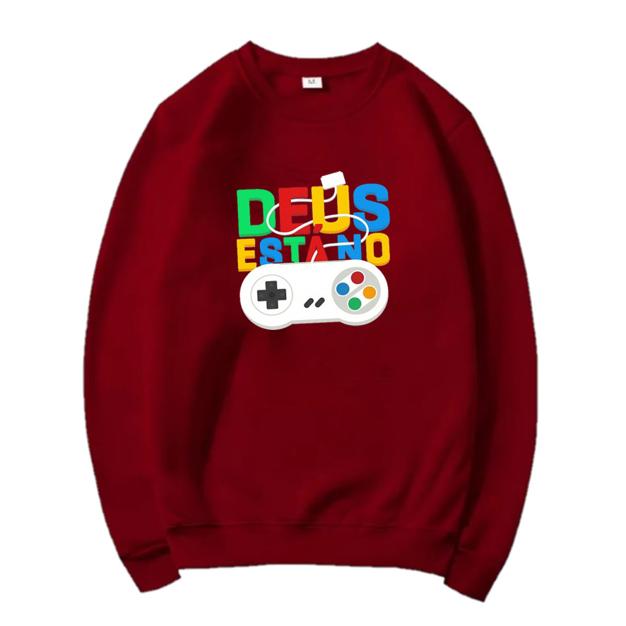 Blusa Moletom Flanelado Estampa Deus Está No Controle Ótima Qualidade Sem Capuz Modelo Novo