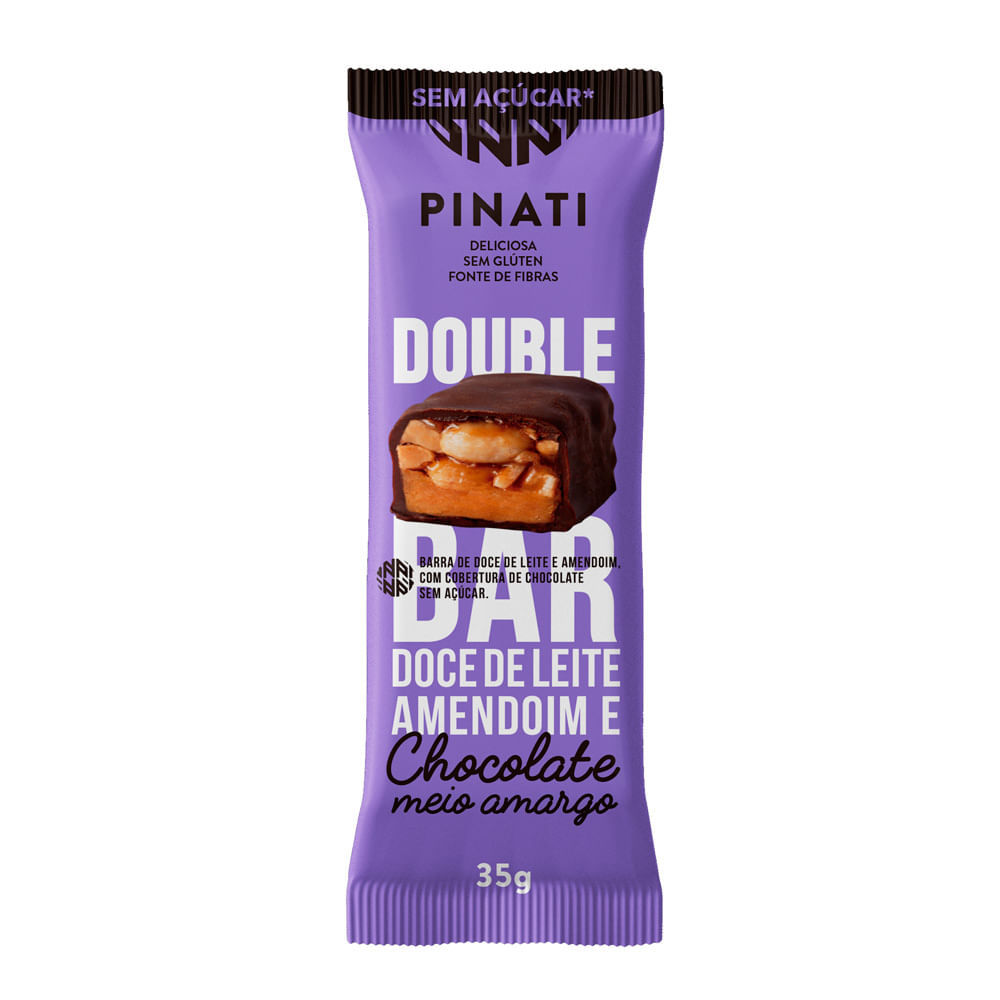 Barra Pinati Double Bar Doce de Leite Amendoim e Chocolate Meio Amargo 35g em Oferta na Shopee