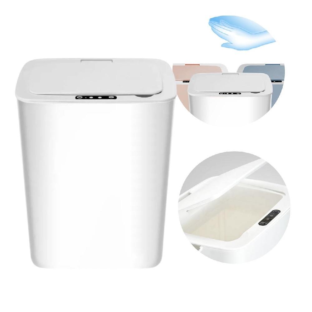 Lixeira Automática 14L com Sensor Inteligente para Cozinha Banheiro Casa Moderna Luxo Branca