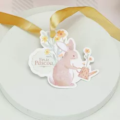 60 TAGS PÁSCOA COELHO FLORIR 5843 ( PASCOA JANGO 2026 )