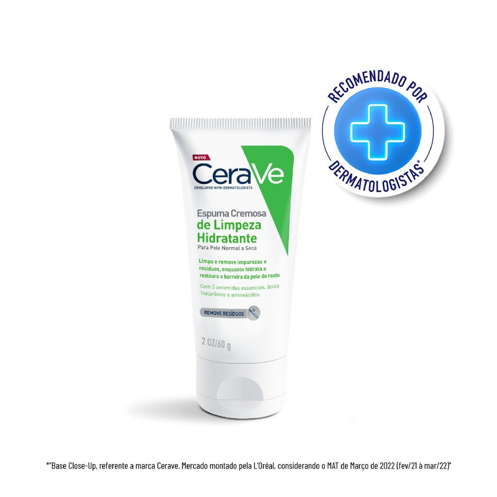 CeraVe Espuma Cremosa de Limpeza Hidratante 60g em Oferta na Shopee