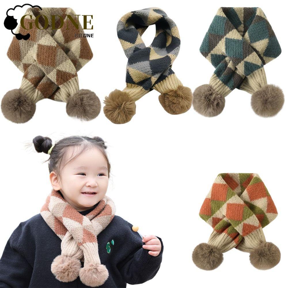 GODNESSFO Aquecedor Térmico De Pescoço , Lenço De Tricô Espessante Para Meninos E Meninas Cruzado De Babador De Desenho 