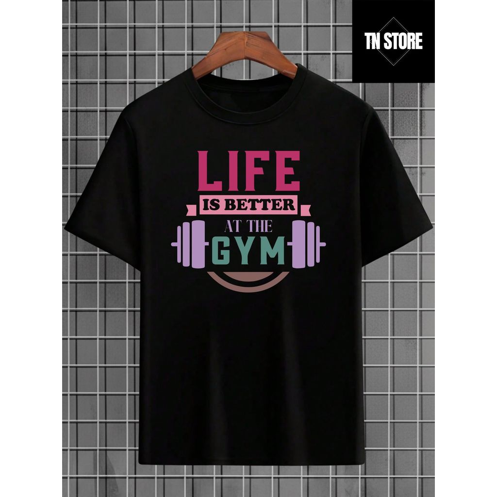 Camiseta Academia Fitness Academia Treino Camisa Blusa Unissex Masculino Feminino 100% Algodão Preto Branco Plus Size