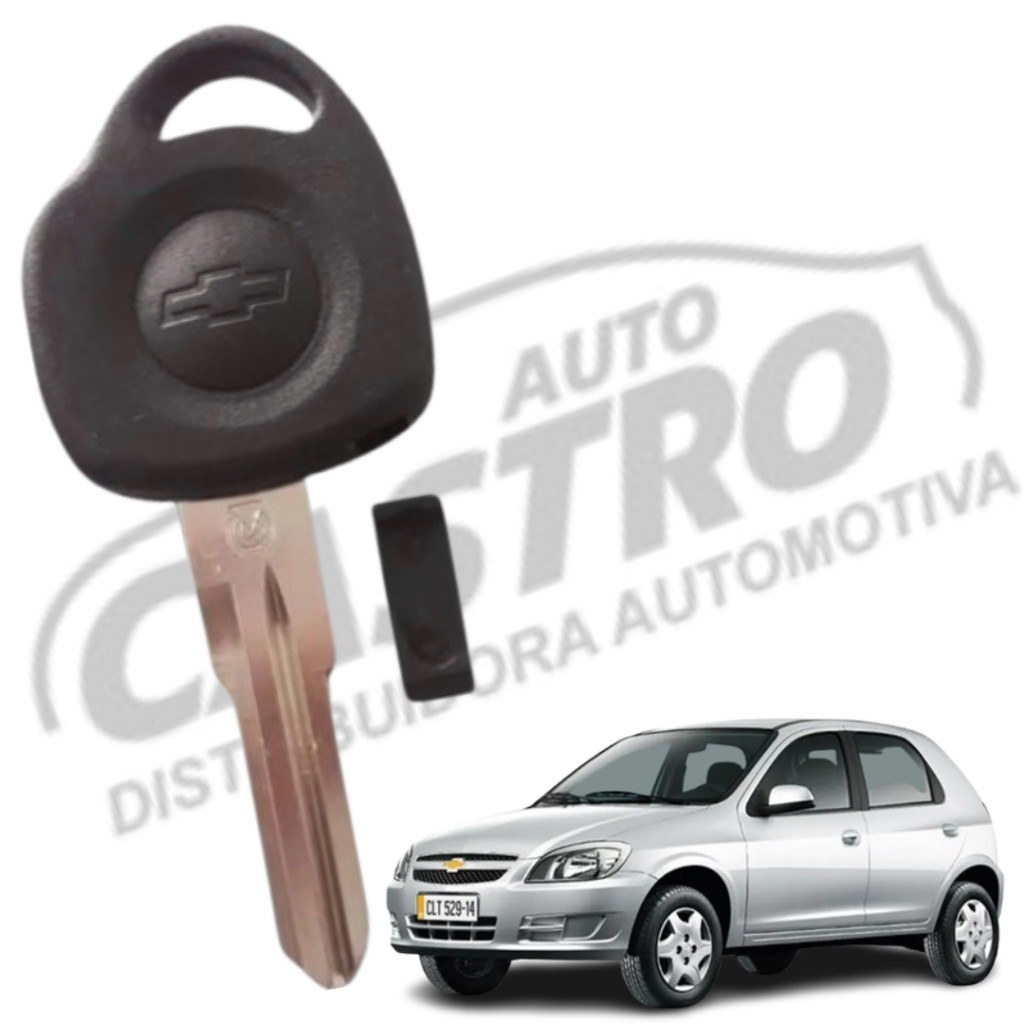 Chave Chevrolet Celta com Gaveta para chip com logo