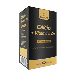 Cálcio + Vitamina D3 60 Cápsulas Gold Lab 600mg Suplemento para Ossos Dentes e Imunidade em Oferta na Shopee
