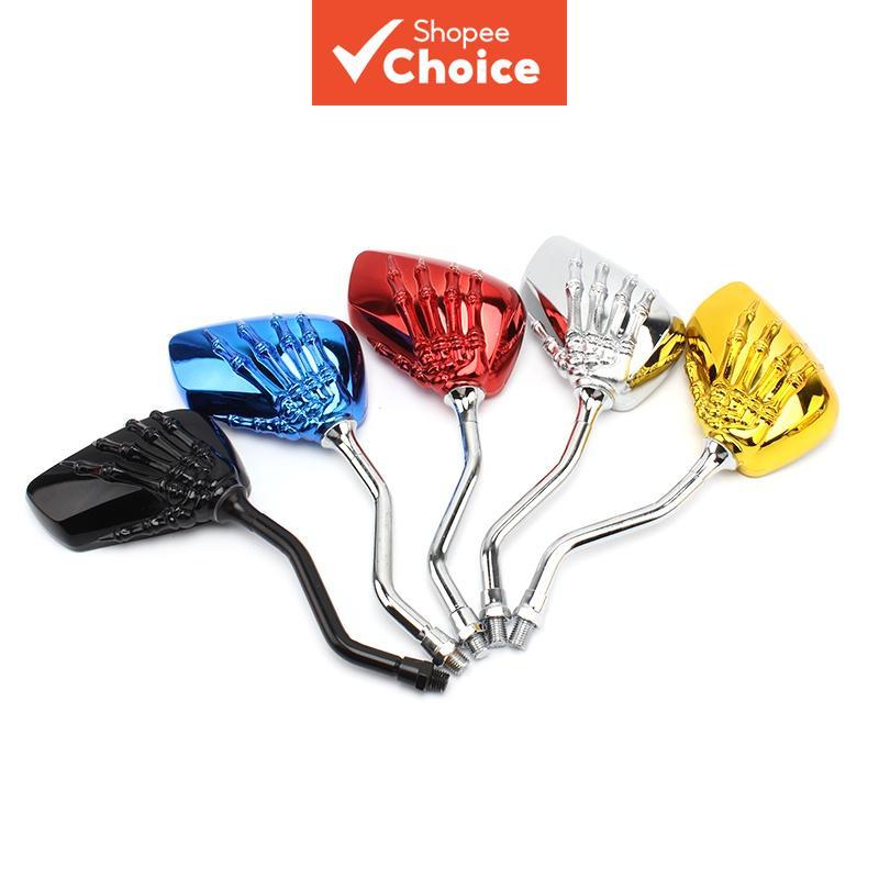 Espelhos Retrovisores Acessórios Da Motocicleta Para Honda Shadow 600 VT 750 Suzuki Crânio Mão