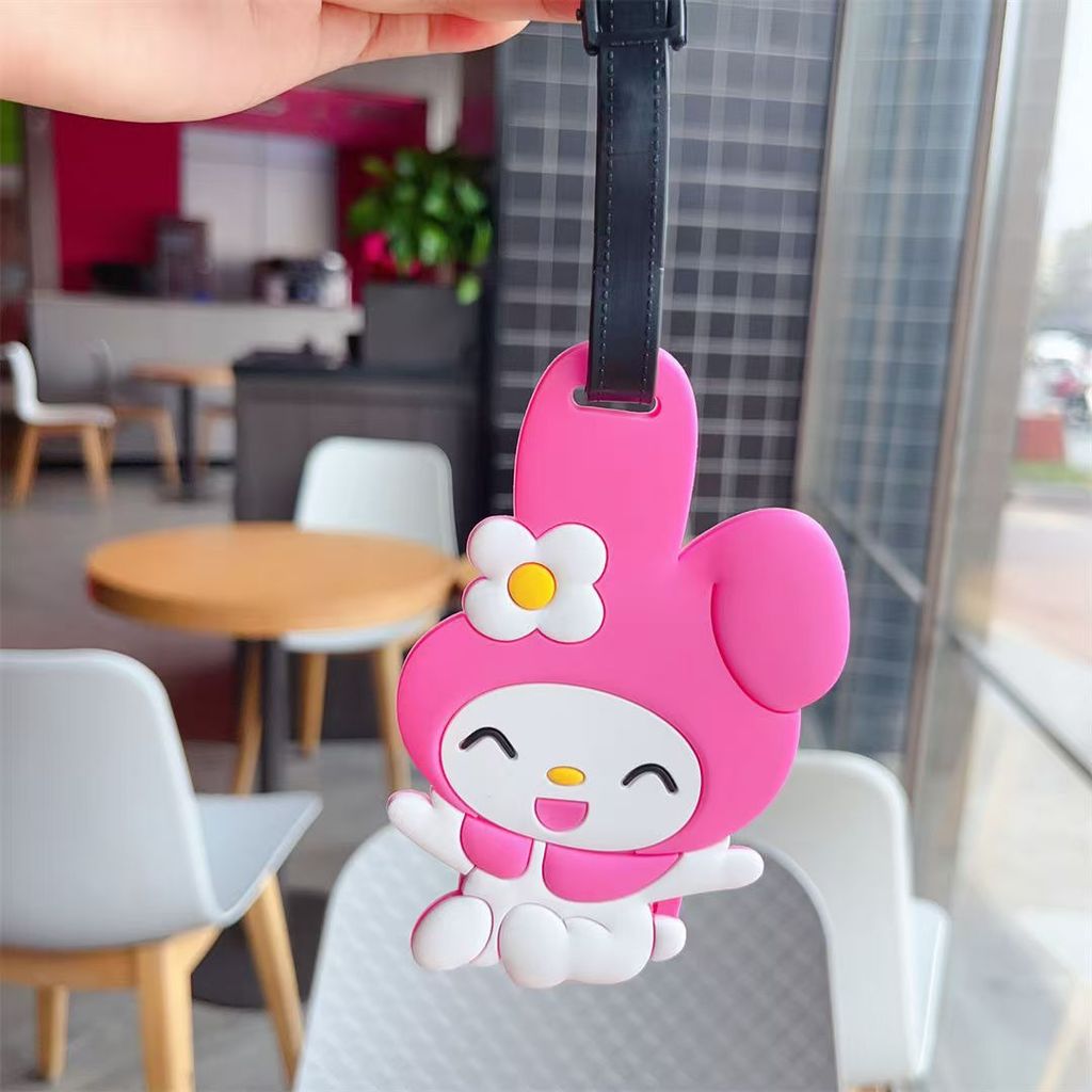 Etiqueta de bagagem fofa indispensável para viagem, melodia, canela, cachorro, pudim, cachorro, XO, pinguim, etiqueta de