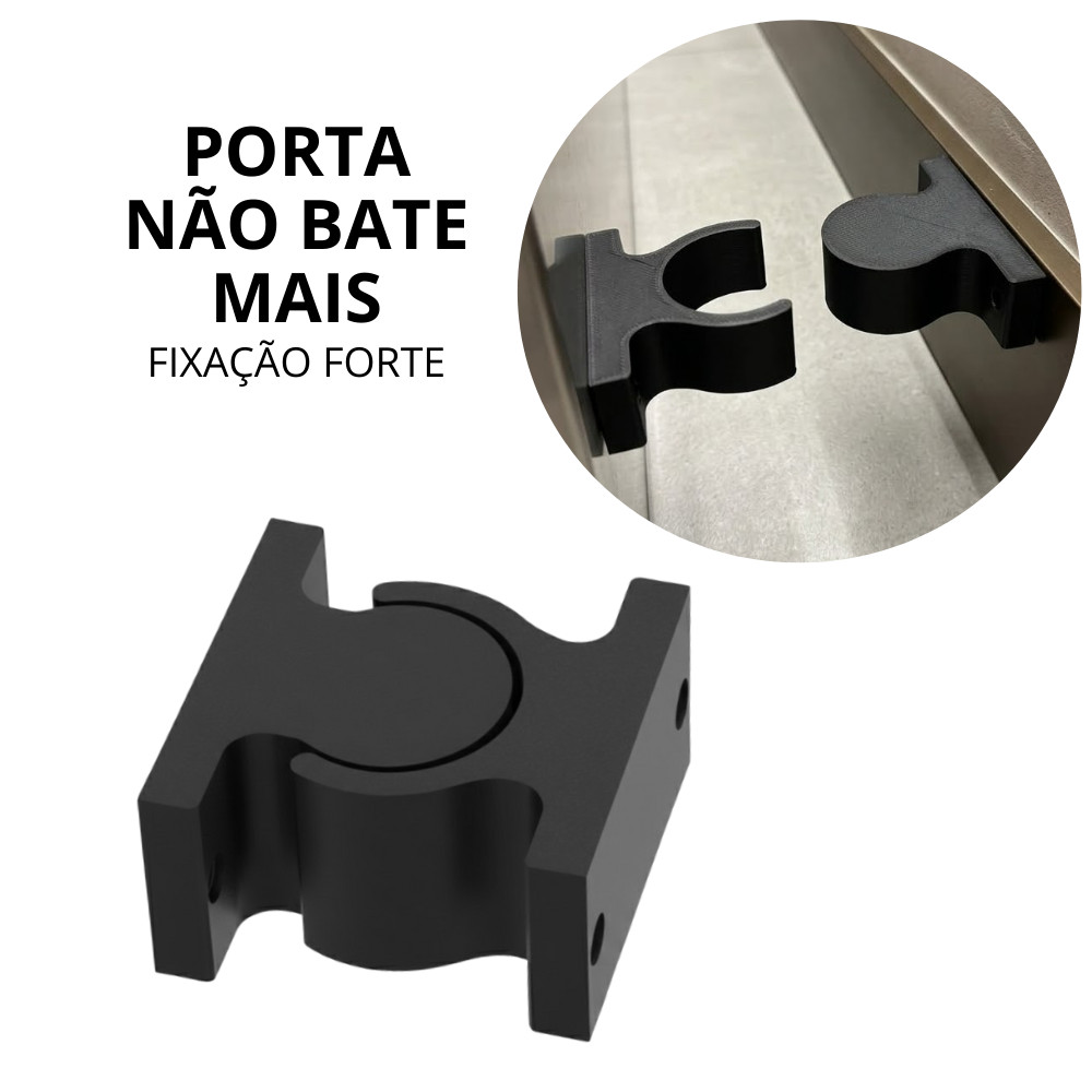 Trava Porta Adesiva Forte Sem Furo Anti Batida Segurança Pet Criança Fixador Porta