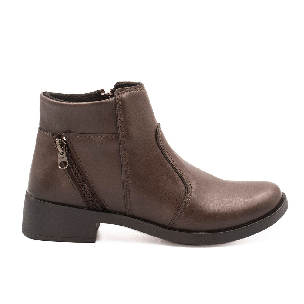Bota Zatta Montaria Cano Curto Ziper Lateral Jamile Café
