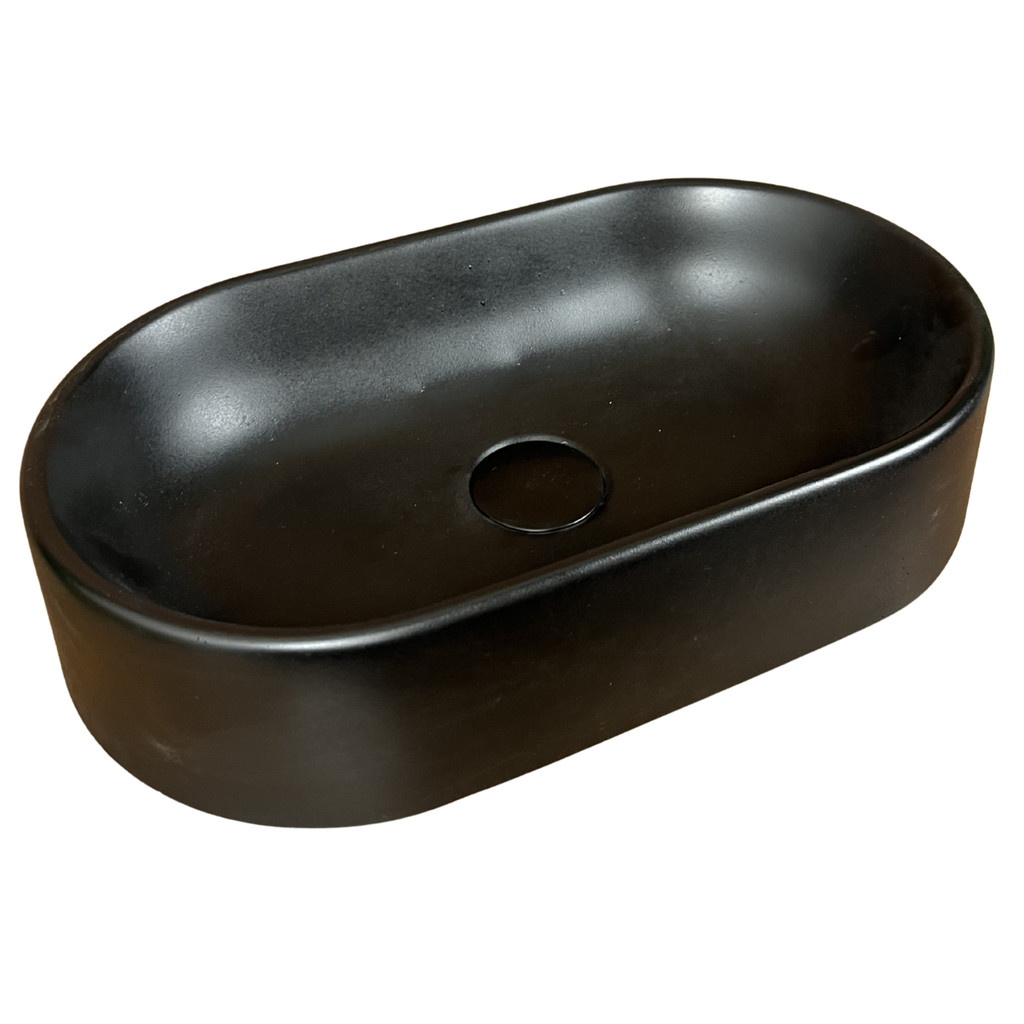 Cuba Lavabo Preta Banheiro Lavabo de Apoio Pia Sobrepor Oval Concreto Baixa Pequena
