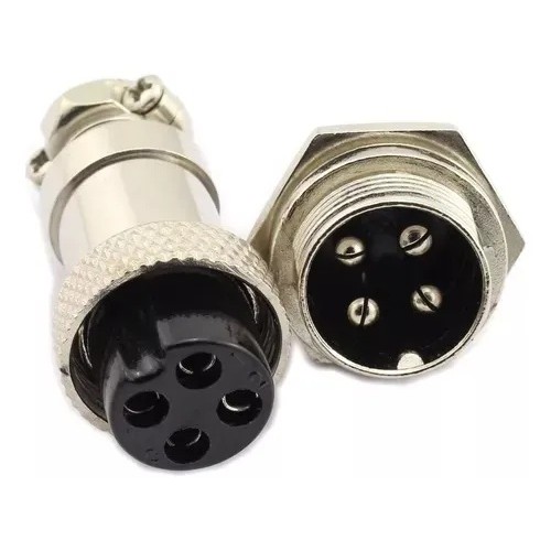Conector Mike 4 Vias Macho / Fêmea (Par) em Oferta na Shopee