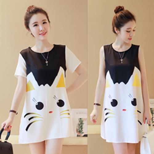 Roupa de maternidade verão wear maternidade topo novo estilo solto na moda manga curta fina meados de comprimento camise