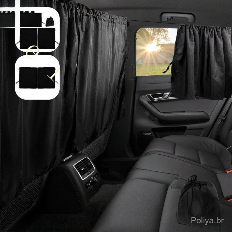 Cortinas De Privacidade Do Carro Divisórias Universais Entre Assentos Traseiros Blackout Sol Cobertura Da Janela Lateral