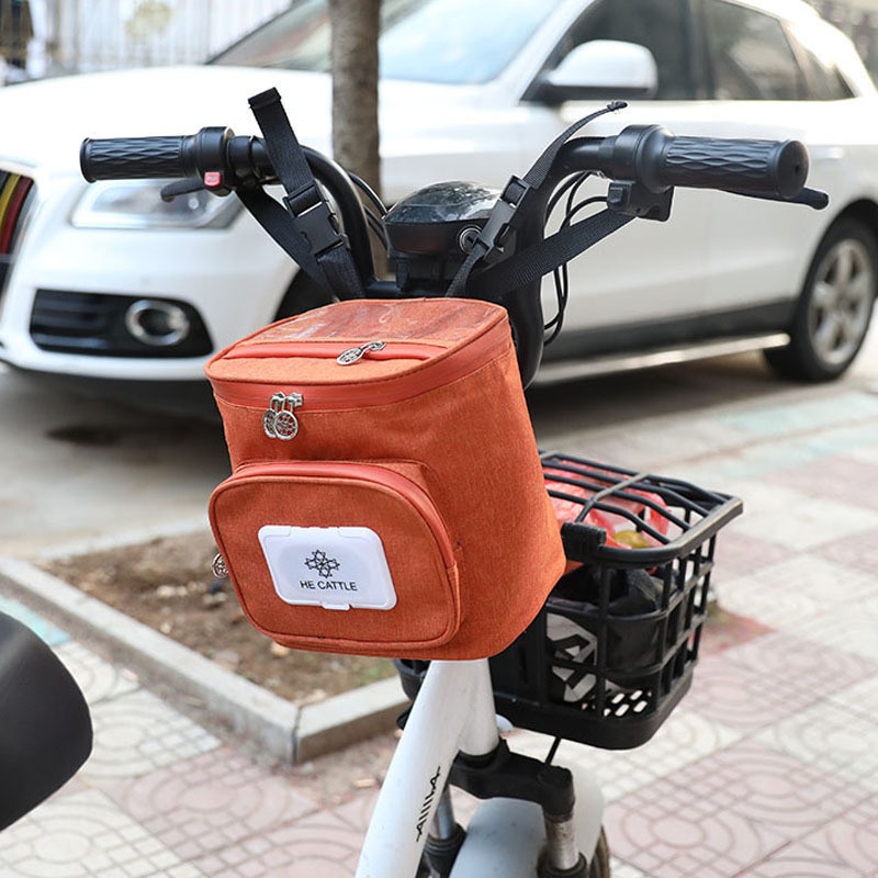 Bolsa frontal para veículo elétrico, bolsa de armazenamento universal à prova d'água para guidão frontal, bolsa suspensa