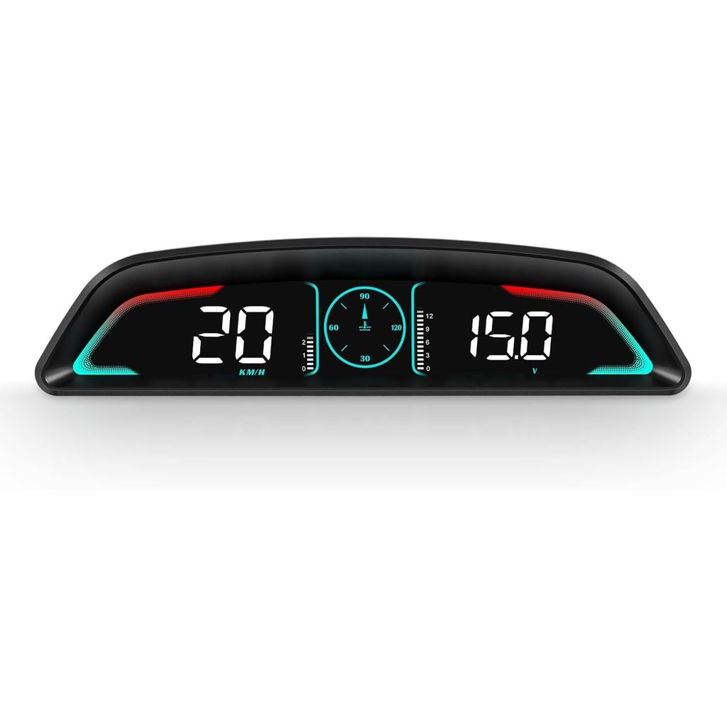 Display OBD2, Head-Up Display para Carros, Velocímetro com Indicação de Velocidade, RPM do Motor, Relógio, Alarme de Exc