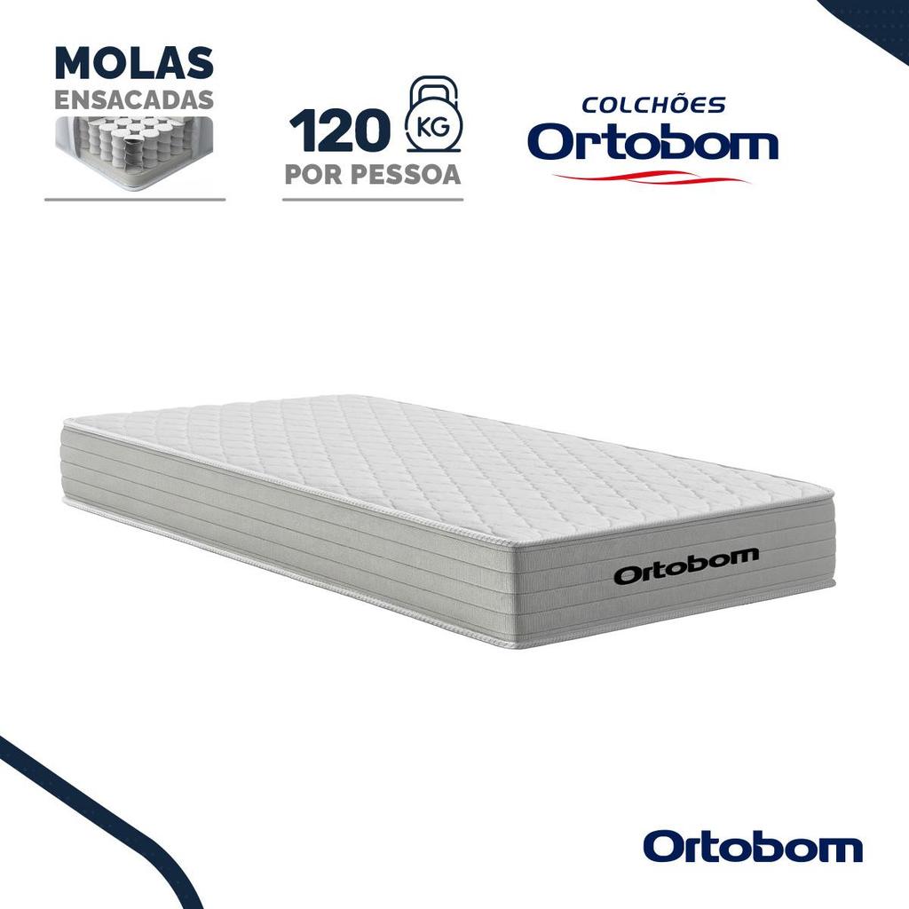 Colchão de Molas Ensacadas Ortobom One Face Plenno Superpocket Solteiro 88cm