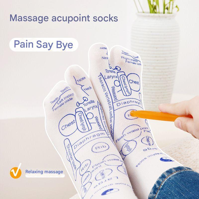 [COD] Meias De Massagem Para Pés Reflexologia Ponto De Acupuntura Kit De Pontos Alívio Muscular Nos Mapa Padrão Corpo Al
