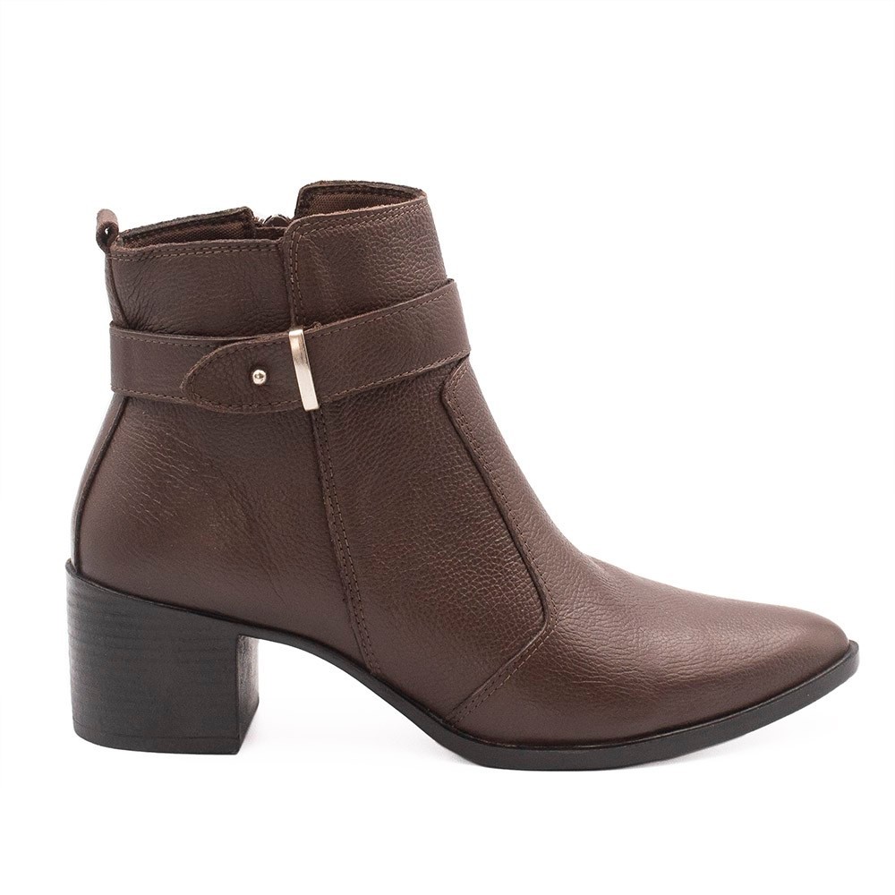 Bota Zatta Bico Fino Cano Curto Jordana Marrom